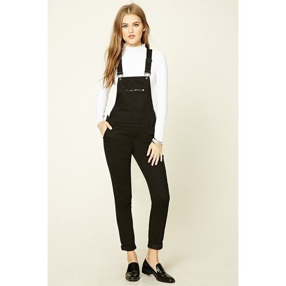forever 21 black overalls